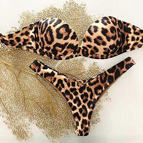 Bikini Bikini Traje De Baño Leopard Bikini Brasileño Conjunto Mujeres Traje De Baño Push Up Traje De Baño Mujer Verano Ropa De Playa Biquini Al por Mayor S Leopard