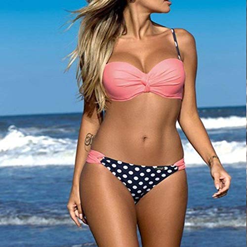 Bikini Bikinis Sexy Traje De Baño para Mujer Trajes De Baño De Cintura Baja De Verano Halter Top Push Up Bikini Set Traje De Baño De Talla Grande M 01