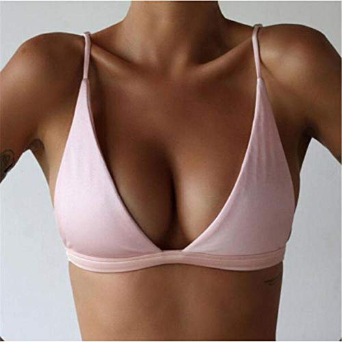 Bikini Push Up Bikini Traje De Baño Brasileño Biquini Traje De Baño Tops Mujeres Sexy Bikinis Set Traje De Baño L Rosa