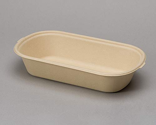 bio3 Contenedores Desechables para Llevar con Tapa, envase Comida para Llevar, 100% Biodegrdables y Compostables, 24x14x6cm, Capacidad 800ml, Paquete con 25 Juegos (sin Compartimentos)