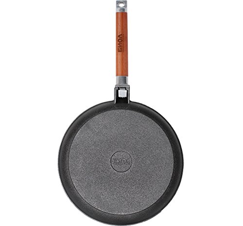 Biol Sartén de hierro fundido con mango desmontable de madera extraíble 24 cm Negro