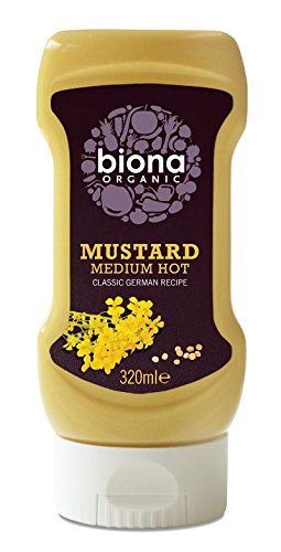 BIONA - Mostaza Caliente Mediana Orgánica - Receta Clásica Alemana - Sin gluten - Sin lactosa - Vegano - 320 ml