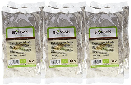 Bionsan Harina de Trigo Espelta Integral Ecológica - 6 Bolsas de 500 gr - Total: 3000 gr