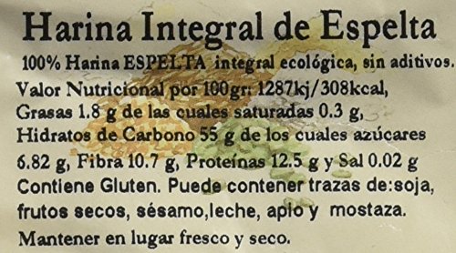 Bionsan Harina de Trigo Espelta Integral Ecológica - 6 Bolsas de 500 gr - Total: 3000 gr