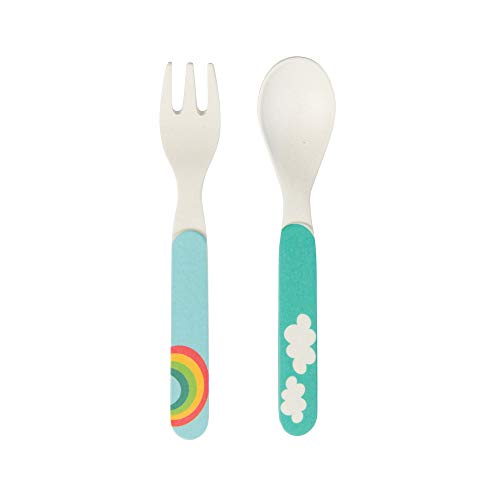 BIOZOYG Set vajilla Infantil de bambú sin bpa 5 Piezas I Motivo Unicornio I Servicio de Mesa cubertería para niños Tazón Vaso de Beber Plato para niños I Reciclaje de Material Natural