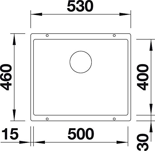 Blanco 523432 Fregadero, Gris Antracita, 500 mm Beckenbreite