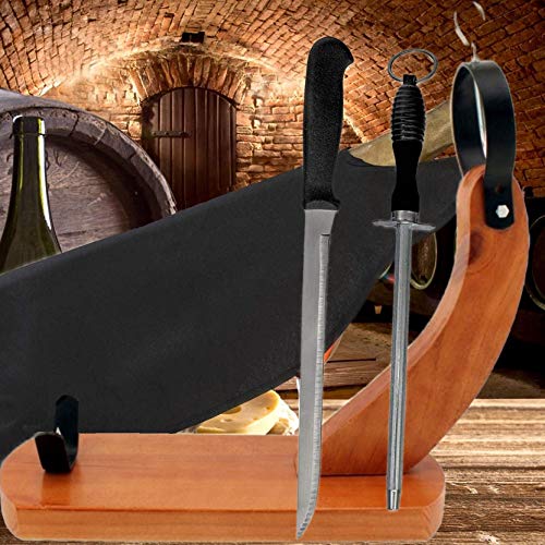 BlendNature Jamonero Tabla Soporte Gondola + Cuchillo de Corte + Chaira + Cubre Jamon + Economico