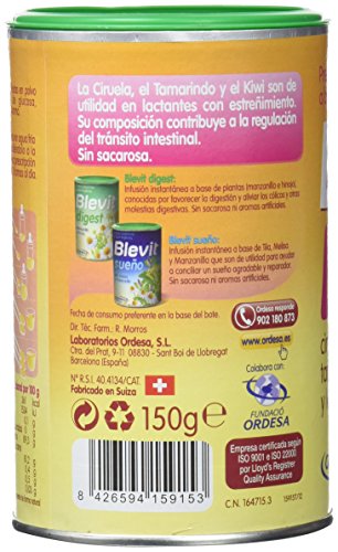 Blevit Laxante, 1 bote 150grs. Infusión instantánea elaborada a base de extractos solubles de frutas (ciruela, tamarindo y kiwi)