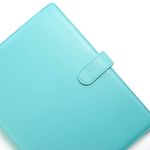 Bloc de notas,Carpeta A4, Carpeta Con Pinza Clip, Carpeta Piel, Portapapeles Para Carta Estándar de Papel A4, Portafolios de cuero sintético con bolsillo interior (Pale Turquoise)