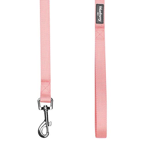 Blueberry Pet Durable Classic Solid Color Dog Lead 150 cm x 1.5cm in Baby Pink, Small