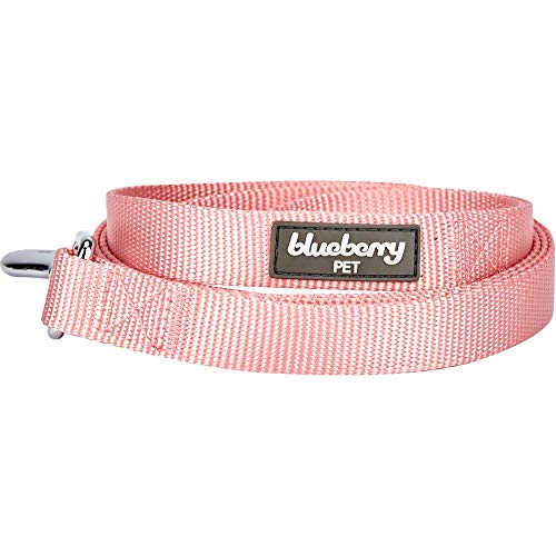 Blueberry Pet Durable Classic Solid Color Dog Lead 150 cm x 1.5cm in Baby Pink, Small