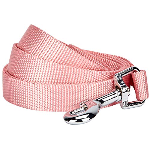 Blueberry Pet Durable Classic Solid Color Dog Lead 150 cm x 1.5cm in Baby Pink, Small