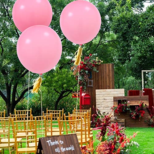 Bluelves Globos Gigantes Rosado, Globos Grandes 90 cm de Látex, Gigante Globos de Rosada para Fiestas de Colores para Cumpleaños y Bodas Ceremonia del Carnaval de Navidad, Paquete de 6