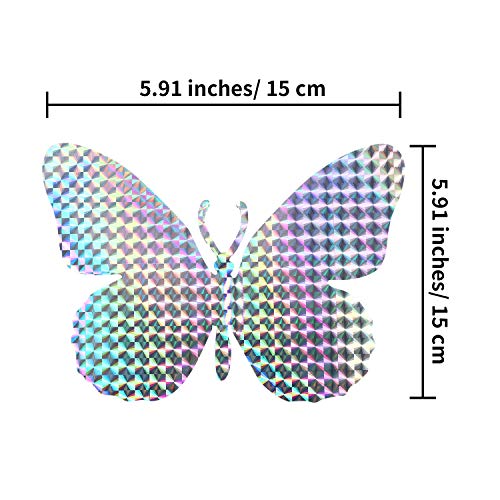 Boao 20 Piezas Pegatinas de Alerta Anticolisión Calcomanías de Ventana de Disuasor de Aves Mariposas, Deja de Pájaros Volando en Ventana, 5 Formas