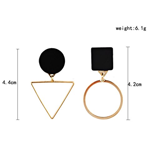 Boburyl Joyería 1 par Triangular Ronda Partido Pendientes de Las Muchachas geométrica asimétrica Gota cuelga los Pendientes de Las Mujeres