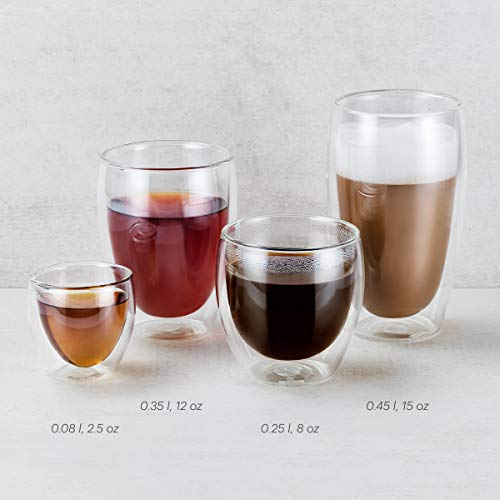 Bodum Pavina - Set de 6 vasos térmicos, 0,08 l, cristal borosilicato, transparentes