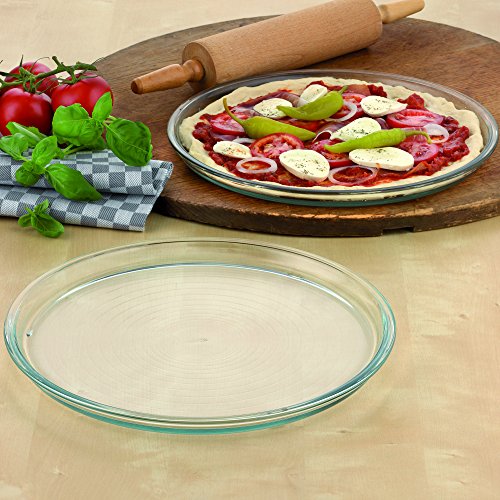 Bohemia Cristal 093 006 152 Simax Plato para Pizza (Diámetro 32 cm de Vidrio de borosilicato Pizza Plato, Cristal, Transparente, 32 x 32 x 1.5 cm