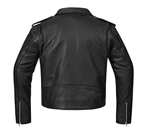 Bohmberg Premium- Chaqueta pesada de motociclista 100% cuero duradero para hombre - L