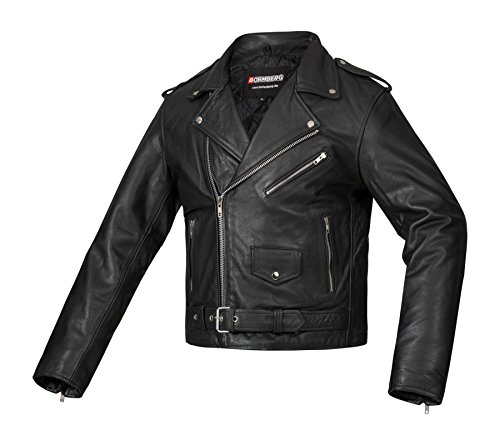 Bohmberg Premium- Chaqueta pesada de motociclista 100% cuero duradero para hombre - L