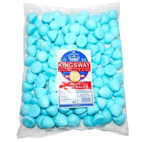 Bolas de azúcar pintadas de malvaviscos azules - 900 g a granel