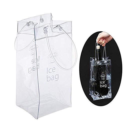 Bolsa De Hielo Transparente De PVC, 2 Paquetes A Prueba De Fugas De Champán, Bolsa De Plástico Transparente De Protección Ambiental De 25x11 Cm, Utilizada En Bares Y Restaurantes