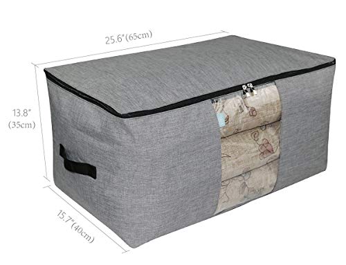 Bolsa organizadora de almacenamiento de poliéster 91L, a prueba de polillas, contenedor de casa impermeable para ático, estantería, ideal para ropa de temporada, suéteres, colchas, etc.