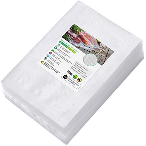 Bolsas de Vacio para Alimentos, 100 bolsas 20 x 30cm Bolsas de Vacío de Alimentos, BPA Free, Bolsas de Vacio Gofradas para Conservación de Alimentos y Sous Vide Cocina & Boilable