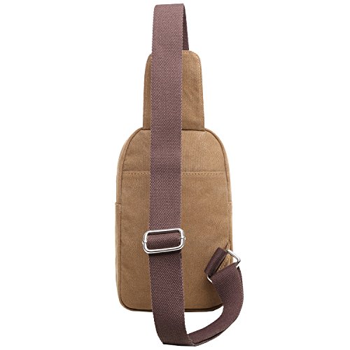 Bolso de Hombro de Lona Pequeño Mochila de Lona para Senderismo Sport para Hombre Bolsa de Lona Marrón