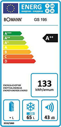 Bomann GS 195 - Congelador (A++, 133 kWh / año, 71 l), color blanco