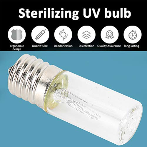 Bombilla LED UV, Bombilla de esterilización UV de repuesto en espiral E17 de 3W 10V, Nivel UVA 254 nm - para purificador de aire, horno de microondas, refrigerador, gabinete de limpieza, humidificador