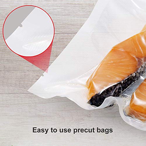 Bonsenkitchen Bolsas de Vacio para Alimentos, 100 Bolsas 20x30 cm Tamaño Estándar para Envasadora al Vacío - Bolsa de Vacío Gofradas para Conservación y Cocción Sous Vide & Boilable - VB8912