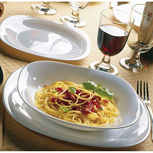 Bormioli Rocco 6238002 Plato Hondo Parma Cuadrado, 23 Cm, Bormioli Rocco, Blanco, pack de 6