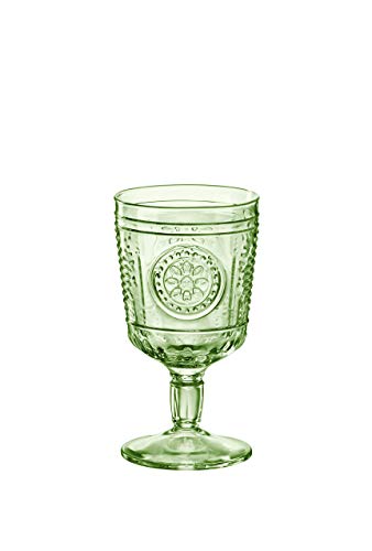 Bormioli Rocco Bormioli Romantic - Juego de 4 copas de cristal, color verde, 32 cl