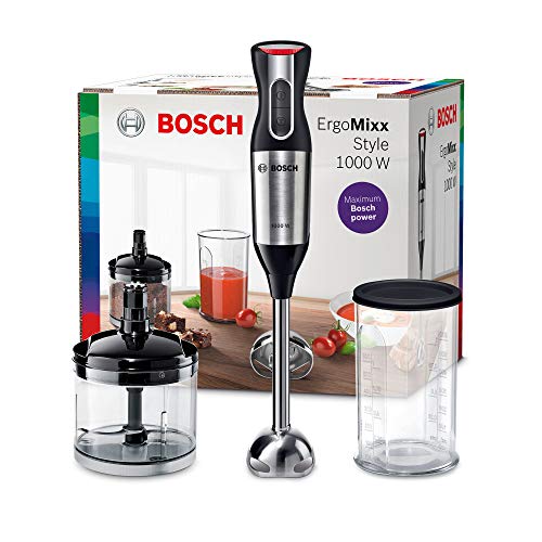 Bosch - Batidora de mano Picadora universal, vaso mezclador. 1000 W Negro y acero inoxidable.