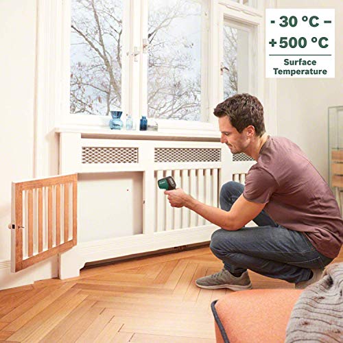 Bosch Home and Garden Termómetro infrarrojos, Rango de temperatura de -30 °C a +500 °C, 2 Pilas AA, en Caja