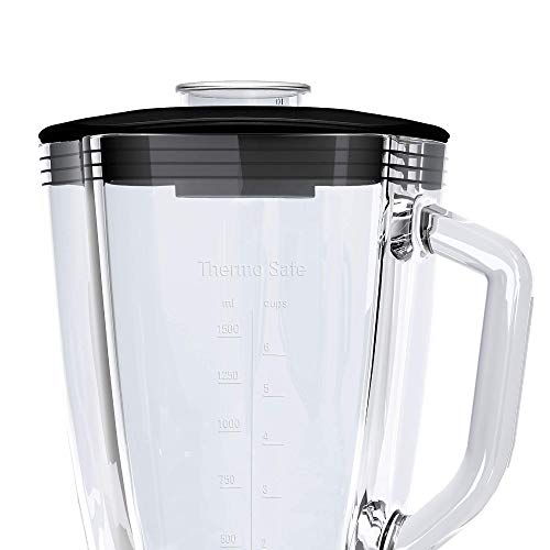 Bosch MMB66G5M SilentMixx Pro - Batidora de vaso, muy silenciosa, filtro de cristal, programa de alta velocidad, 33.000 revoluciones por minuto, fácil limpieza Negro