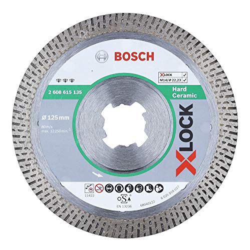 Bosch Professional Best - Disco de corte de diamante (para cerámica dura, X-LOCK, Ø125 mm, diámetro del orificio: 22,23 mm)