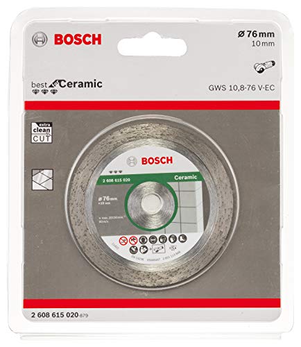 Bosch Professional - Disco de diamante Best (Para cerámica, diámetro de 76 mm, diámetro del orificio: 10.00 mm)