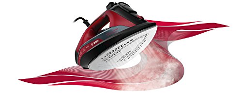 Bosch TDA503001P Sensixx DA50, Plancha de Vapor, 3000 W, Color Rojo 15x30x12cm