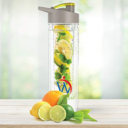 Botella de Agua Infusor para Frutas y Verduras | Botella Reutilizable de 800ml con Filtro para Disfrutar del Agua Mineral con sabores | Para llevar a Yoga, la Oficina o el Gimnasio | WeightWorld