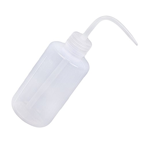 Botella de apriete - SODIAL(R) forma de cilindro de 250 ml 8OZ plastico tatuaje lavado de botellas de jabon blanco