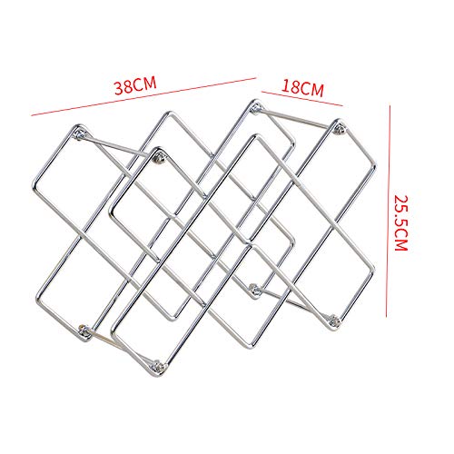 Botellero para 10 Botellas Acero Inoxidable Botellero de Vino Estable Ligero Fácil de Instalar Botellero Vino Se puede Colocar Horizontal o Verticalmente - Plata