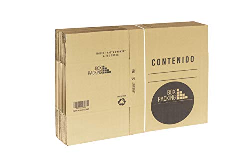 BOXPACKING | Pack 15 Cajas Cartón para Mudanza y Almacenaje | 43x30x25 cm | Con Asas | Tamaño Grande