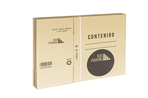 BOXPACKING | Pack 6 Cajas Cartón para Mudanza y Almacenaje | 50x30x30 cm | Con Asas | Tamaño Grande