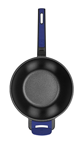 BRA Advanced - Wok de aluminio fundido con antiadherente, sin PFOA, súper reforzado, apta para inducción, diámetro superior de 28 cm