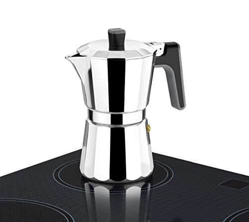 BRA Perfecta – Cafetera Italiana Inducción, Aluminio, capacidad 9 tazas, color plata