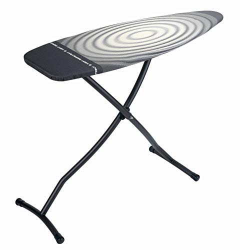 Brabantia 345647 - Mesa de planchar, Zona de apoyo resistente al calor, Estructura Negro, Multicolor (Titan Oval), 135 x 45 cm