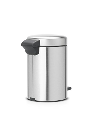 Brabantia Newicon-Cubo de Basura con Pedal, 3 l, Color Fpp Inoxidable, Acero Mate Anti-Huellas