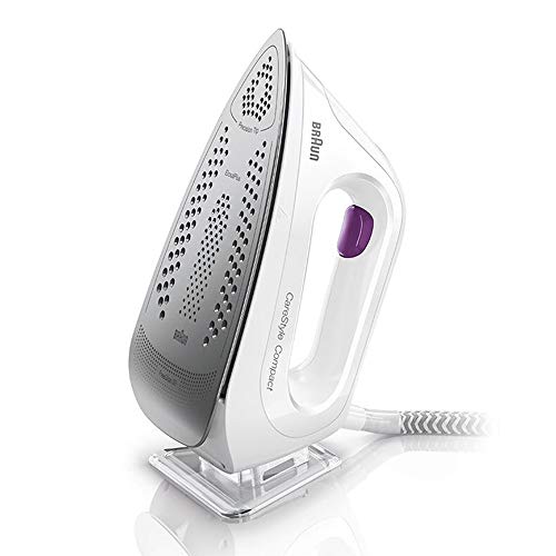 Braun Hogar Carestyle Compact IS2044VI Centro De Planchado, Suela 3D Eloxal Plus, Vapor Constante, 2200 W, Blanco/Purpura