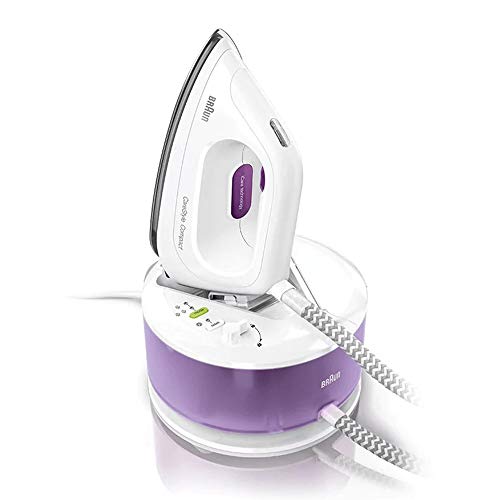 Braun Hogar Carestyle Compact IS2044VI Centro De Planchado, Suela 3D Eloxal Plus, Vapor Constante, 2200 W, Blanco/Purpura